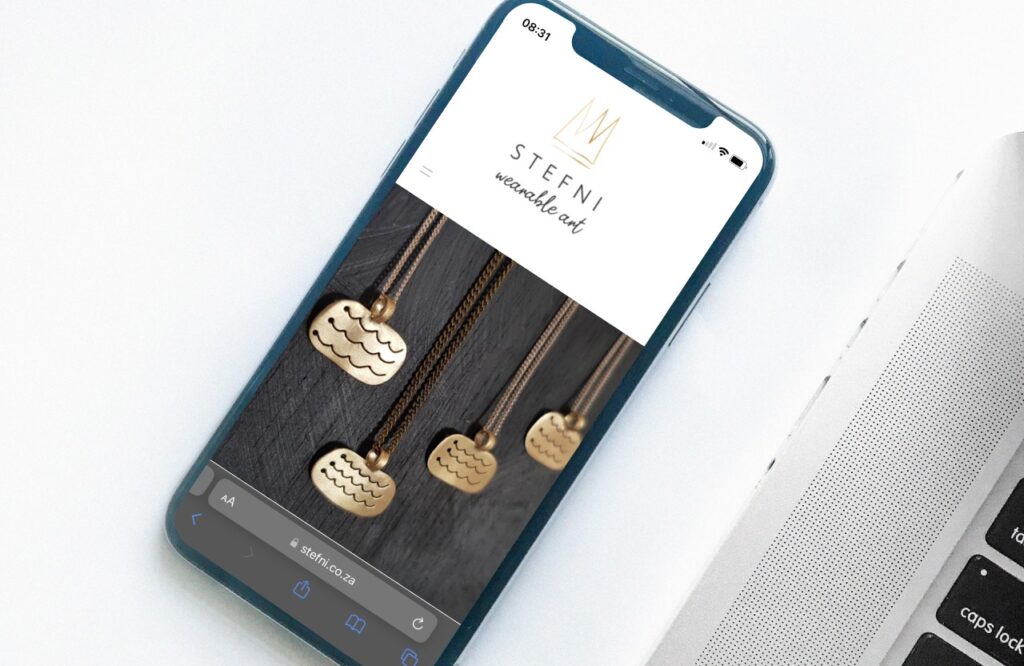 Stefni's website displayed on mobile