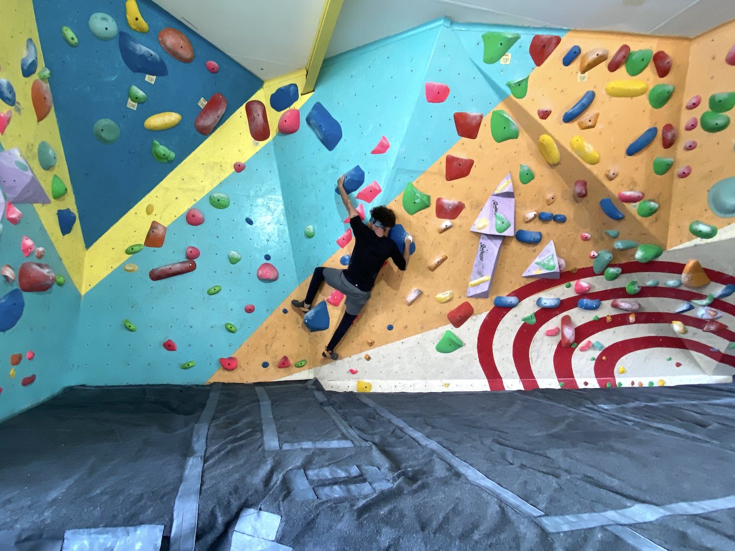 Joff Golembo climbing at Friends and Allies